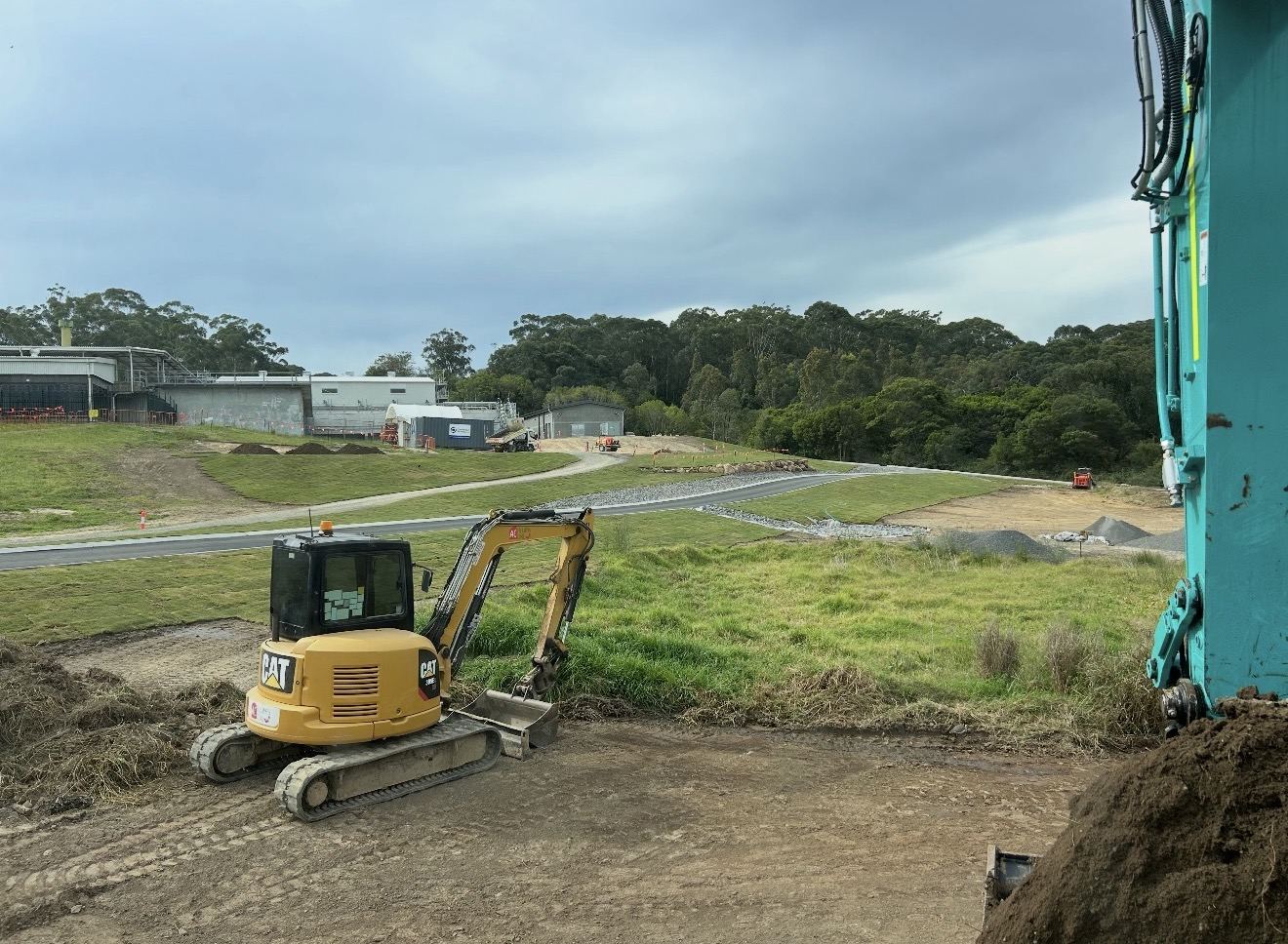 Excavator working on site