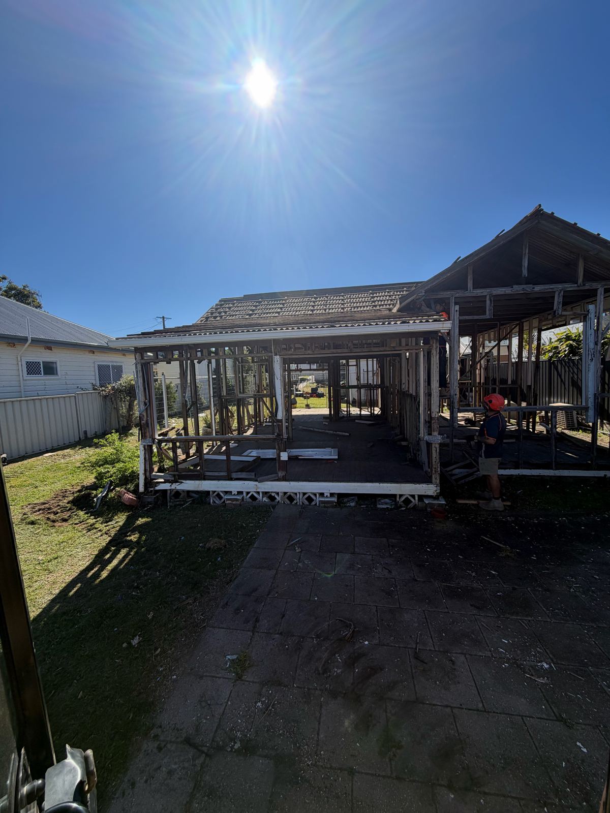 House demolition in progress